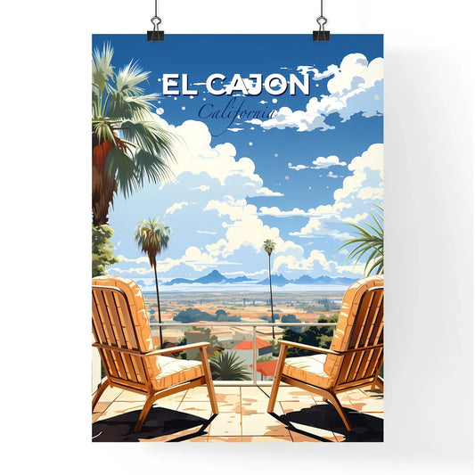 El Cajon, California, A Poster of two chairs on a deck overlooking a valley Default Title