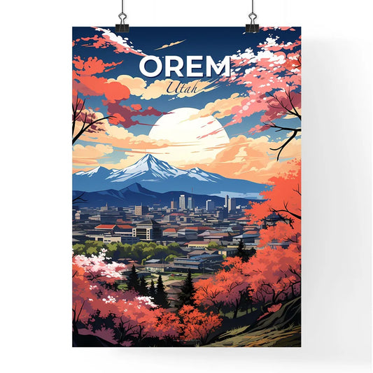Orem, Utah, A Poster of a city with trees and mountains in the background Default Title
