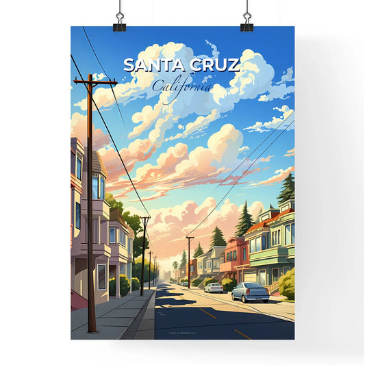 Santa Cruz, California, A Poster of a street with cars and buildings on the side Default Title