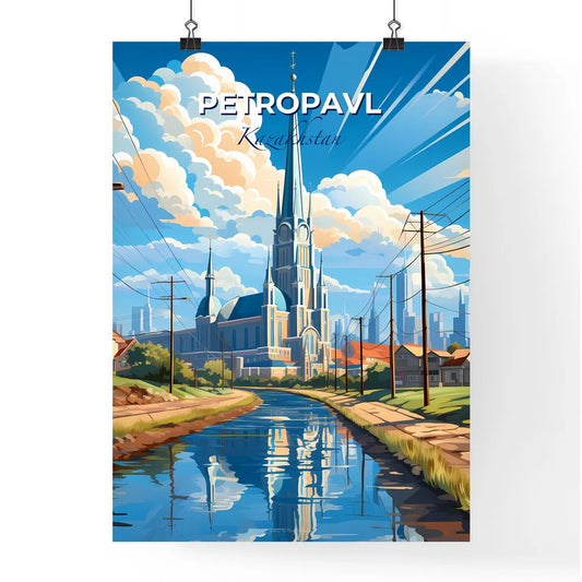 Petropavl, Kazakhstan, A Poster of a water way with a church and buildings in the background Default Title