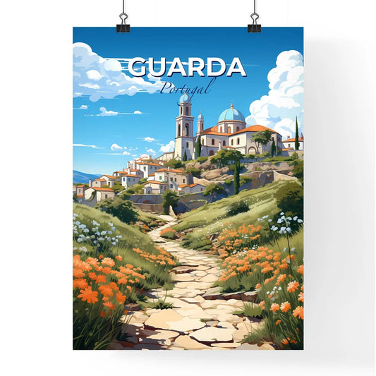 Guarda, Portugal, A Poster of a stone path leading to a village Default Title