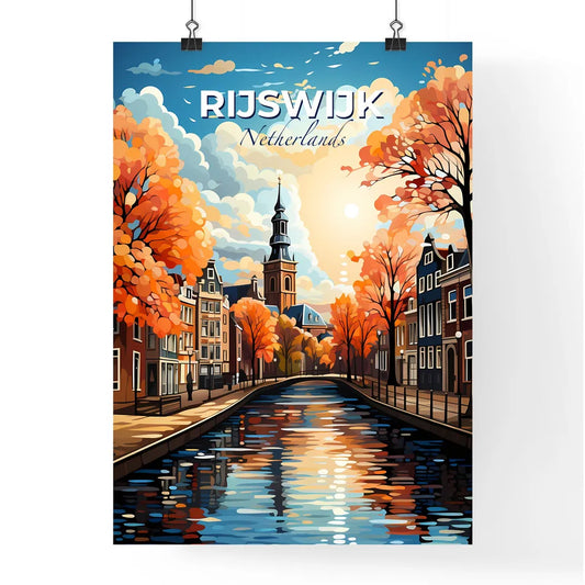 Rijswijk, Netherlands, A Poster of a water canal with trees and buildings in the background Default Title