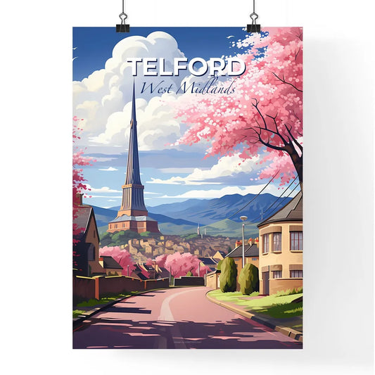Telford, West Midlands, A Poster of a road with a tower and trees in the background Default Title
