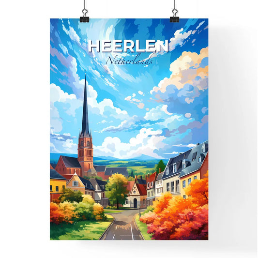 Heerlen, Netherlands, A Poster of a colorful landscape of a town Default Title
