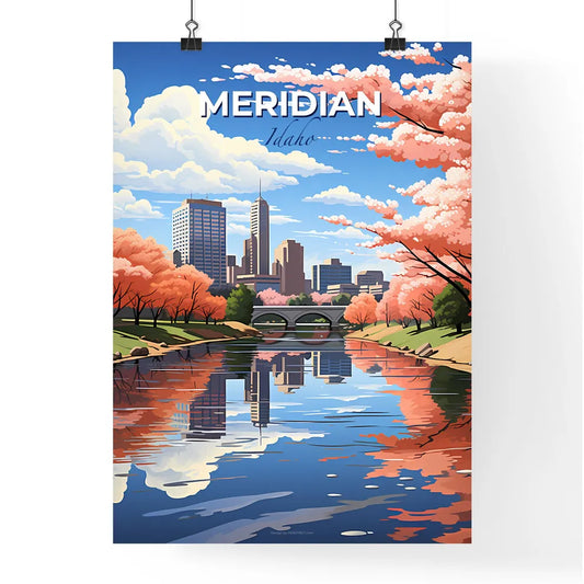 Meridian, Idaho, A Poster of a river with a bridge and trees in the background Default Title