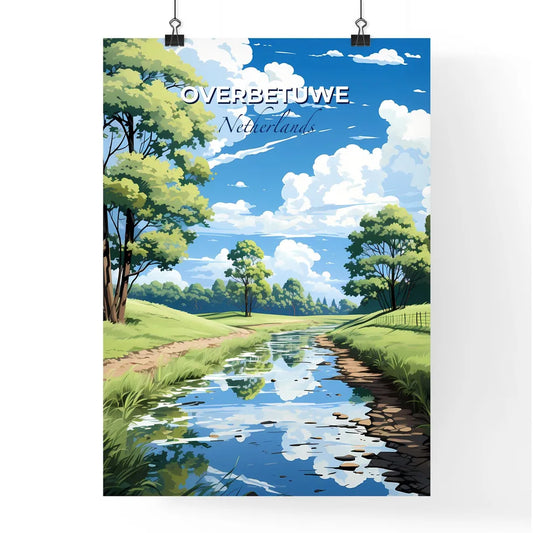 Overbetuwe, Netherlands, A Poster of a river running through a grassy field Default Title