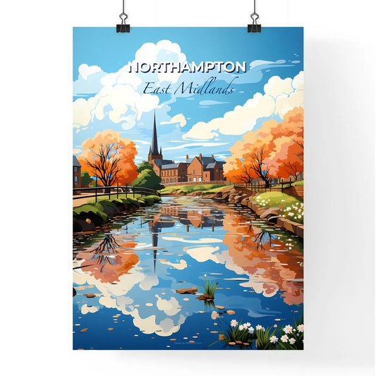 Northampton, East Midlands, A Poster of a river with trees and houses in the background Default Title