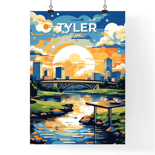 Tyler, Texas, A Poster of a river with a bridge and a city in the background Default Title