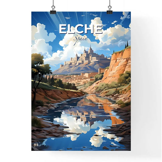 Elche, Spain, A Poster of a river running through a valley with a castle in the background Default Title