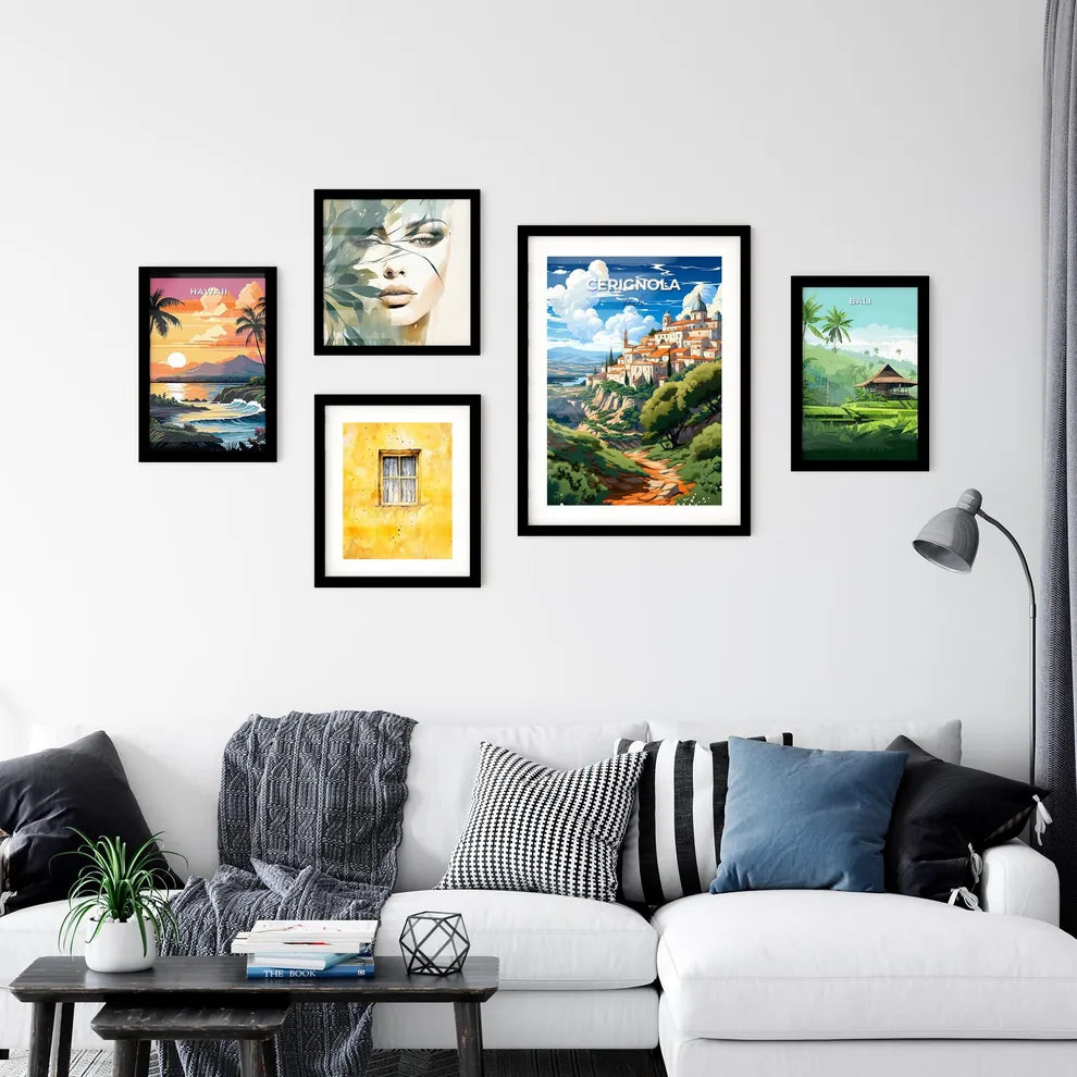 Cerignola, Italy, A Poster of a painting of a town on a hill Default Title