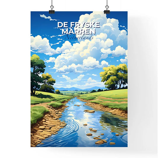 De Fryske Marren, Netherlands, A Poster of a river running through a grassy field Default Title
