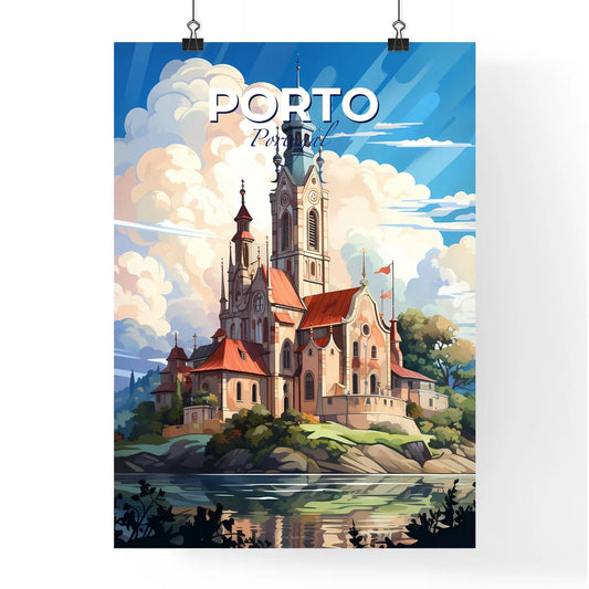 Porto, Portugal, A Poster of a painting of a castle on a hill Default Title