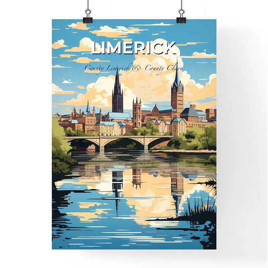 Limerick, County Limerick & County Clare, A Poster of a bridge over a river with a city in the background Default Title