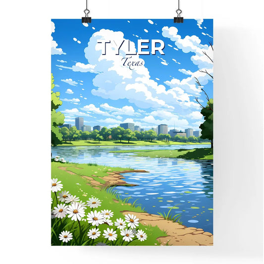 Tyler, Texas, A Poster of a river with flowers and trees Default Title