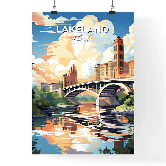 Lakeland, Florida, A Poster of a bridge over a river with trees and buildings Default Title