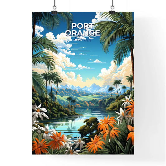 Port Orange, Florida, A Poster of a river with trees and flowers Default Title