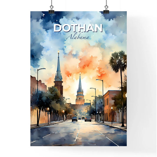 Dothan, Alabama, A Poster of a street with cars and trees on it Default Title