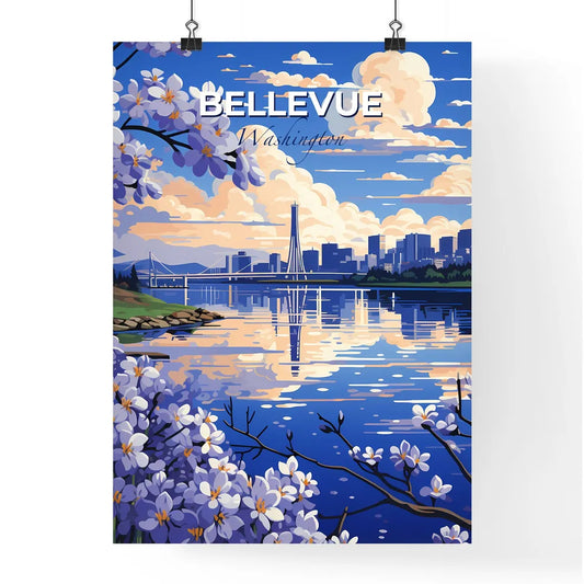 Bellevue, Washington, A Poster of a water body with a city and a bridge Default Title