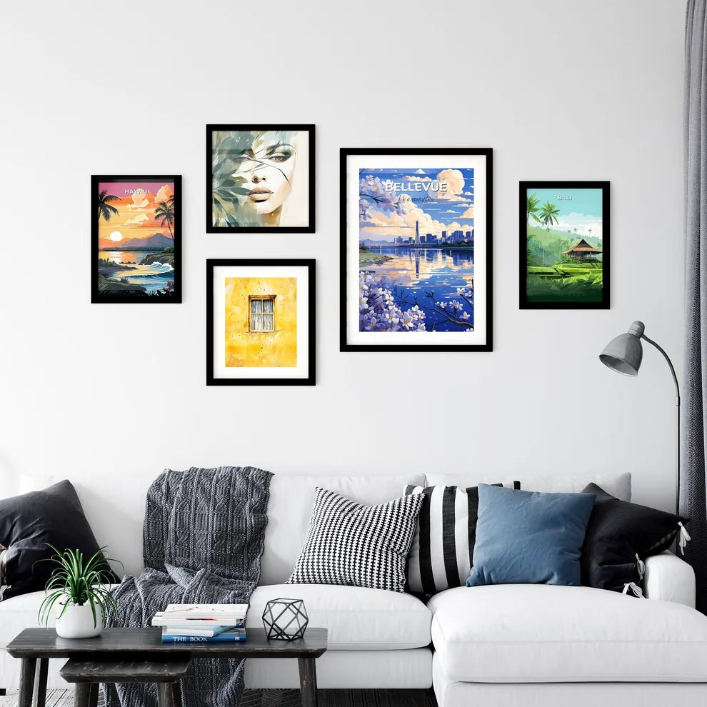Bellevue, Washington, A Poster of a water body with a city and a bridge Default Title
