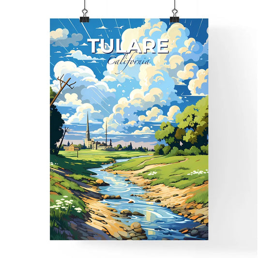 Tulare, California, A Poster of a river running through a grassy area Default Title
