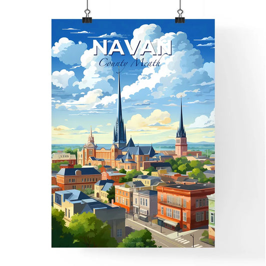 Navan, County Meath, A Poster of a city with a tall spire and trees Default Title