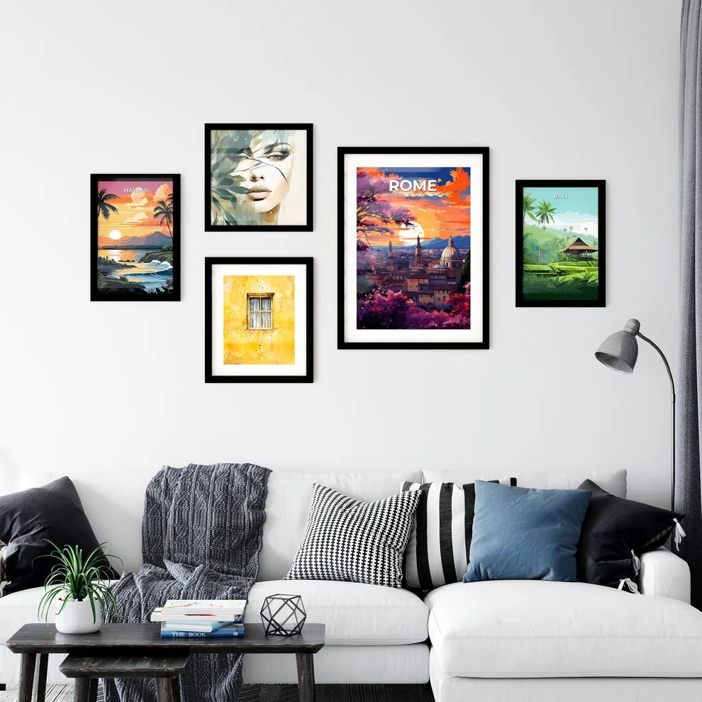 Rome, Italy, A Poster of a sunset over a city Default Title