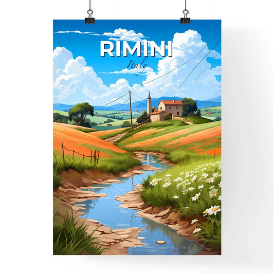Rimini, Italy, A Poster of a stream running through a field Default Title