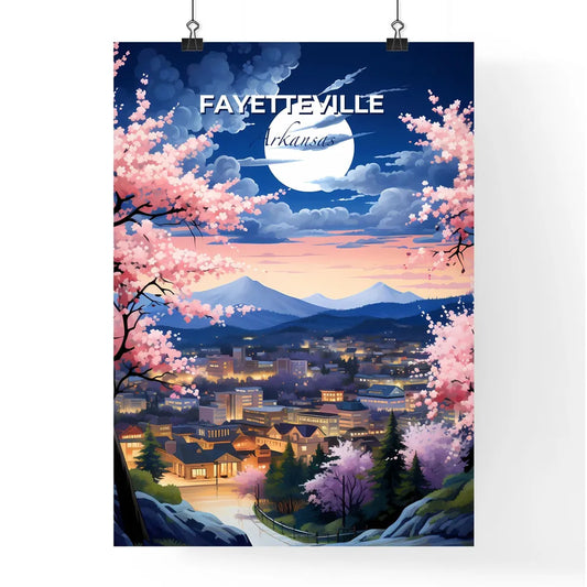 Fayetteville, Arkansas, A Poster of a full moon over a city Default Title