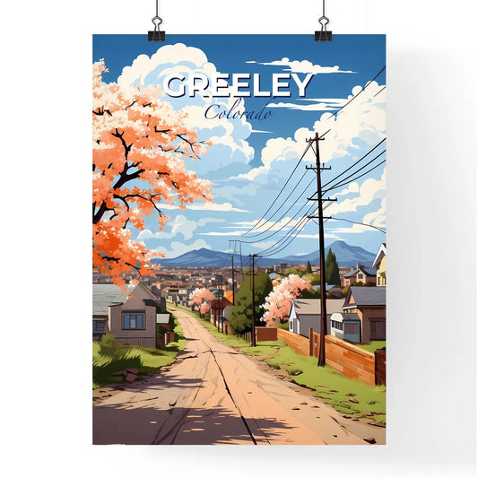 Greeley, Colorado, A Poster of a road with trees and houses on the side Default Title