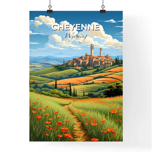 Cheyenne, Wyoming, A Poster of a landscape with a road and a building Default Title