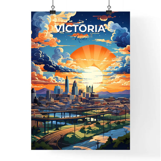 Victoria, Texas, A Poster of a city with a bridge and a road Default Title