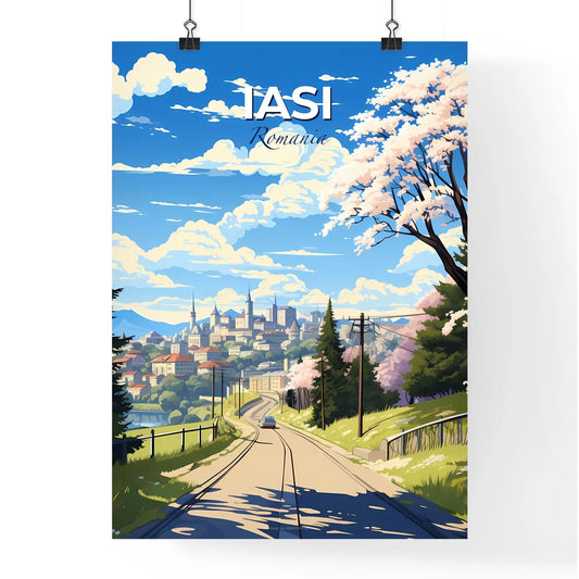 Iasi, Romania, A Poster of a road with trees and buildings on it Default Title