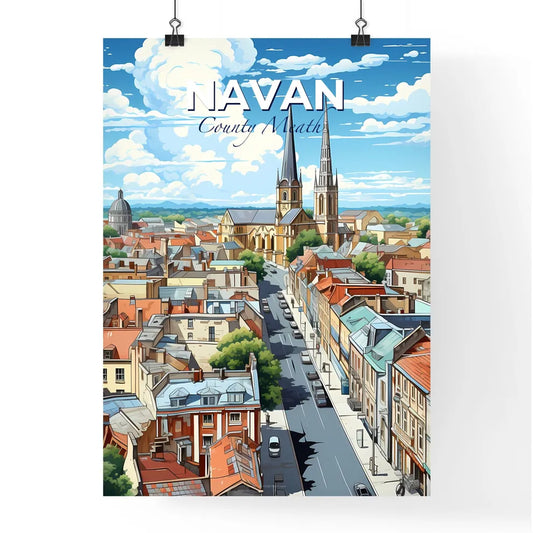 Navan, County Meath, A Poster of a city with a church and a street Default Title