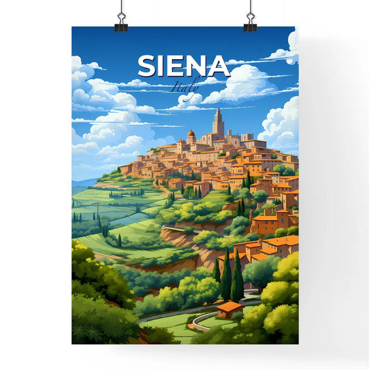Siena, Italy, A Poster of a landscape of a town on a hill Default Title