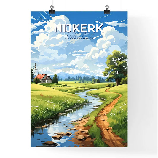 Nijkerk, Netherlands, A Poster of a stream running through a grassy field Default Title