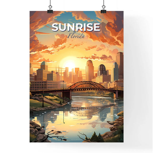 Sunrise, Florida, A Poster of a bridge over a river with a city in the background Default Title