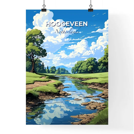 Hoogeveen, Netherlands, A Poster of a river running through a grassy area Default Title