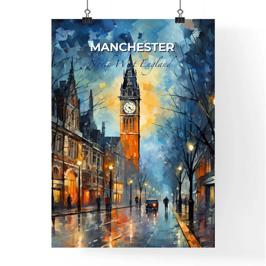 Manchester, North West England, A Poster of a clock tower on a street Default Title