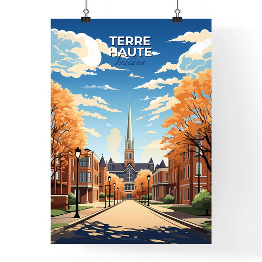 Terre Haute, Indiana, A Poster of a street with trees and a church Default Title