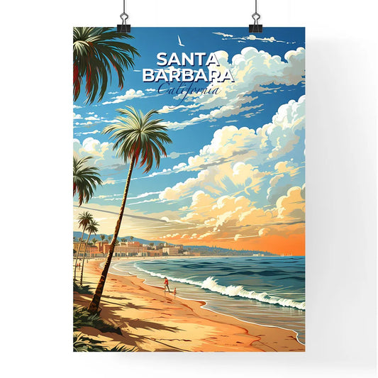 Santa Barbara, California, A Poster of a beach with palm trees and a body of water Default Title