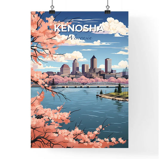 Kenosha, Wisconsin, A Poster of a cityscape with a bridge over a body of water Default Title