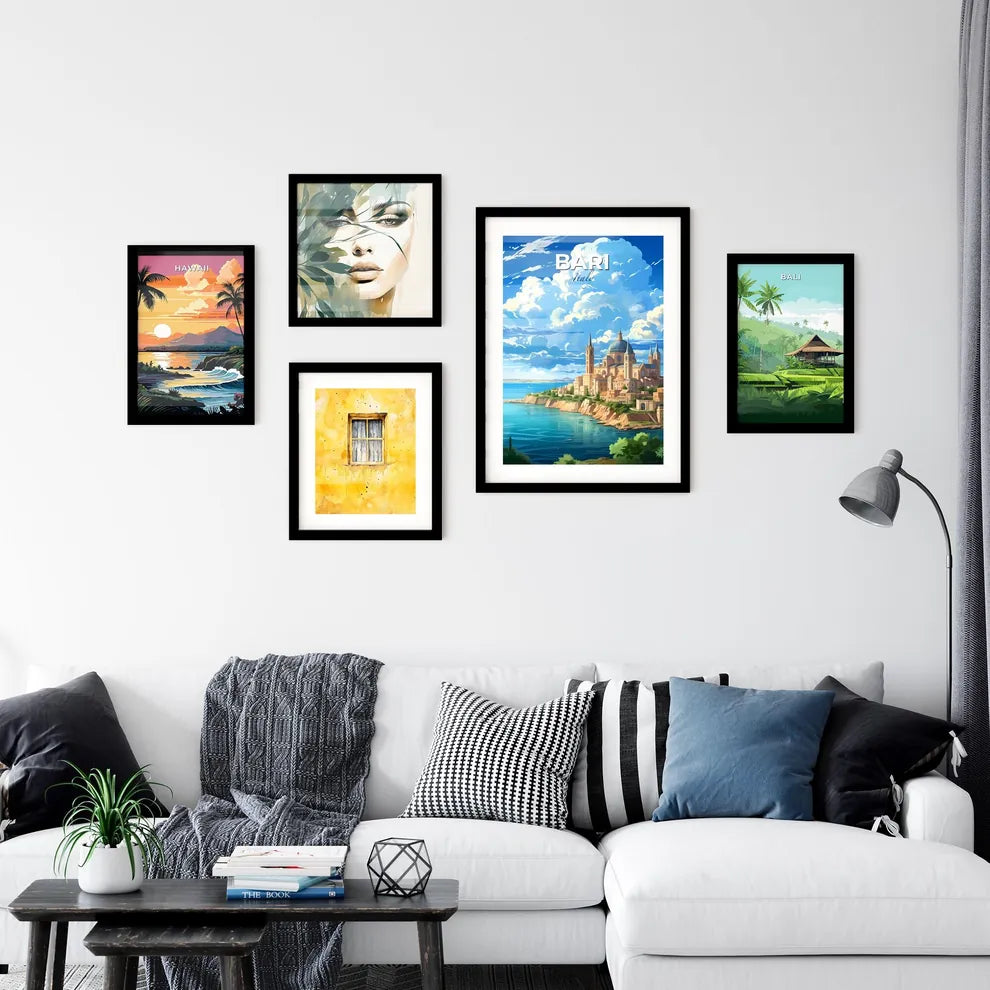Bari, Italy, A Poster of a castle on a hill by the water Default Title