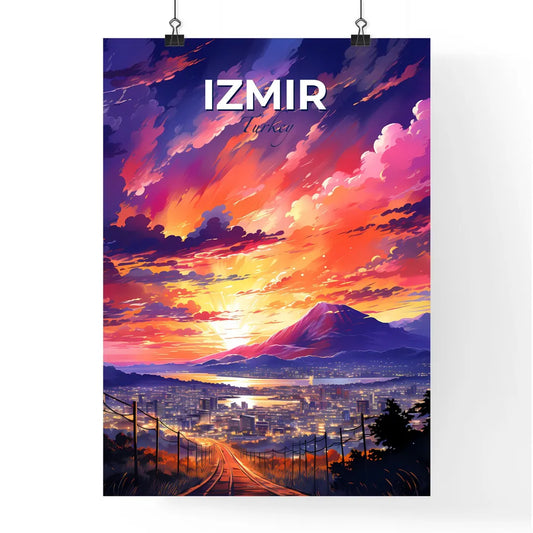 Izmir, Turkey, A Poster of a sunset over a city Default Title