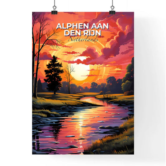 Alphen Aan Den Rijn, Netherlands, A Poster of a river running through a forest with a house and trees Default Title