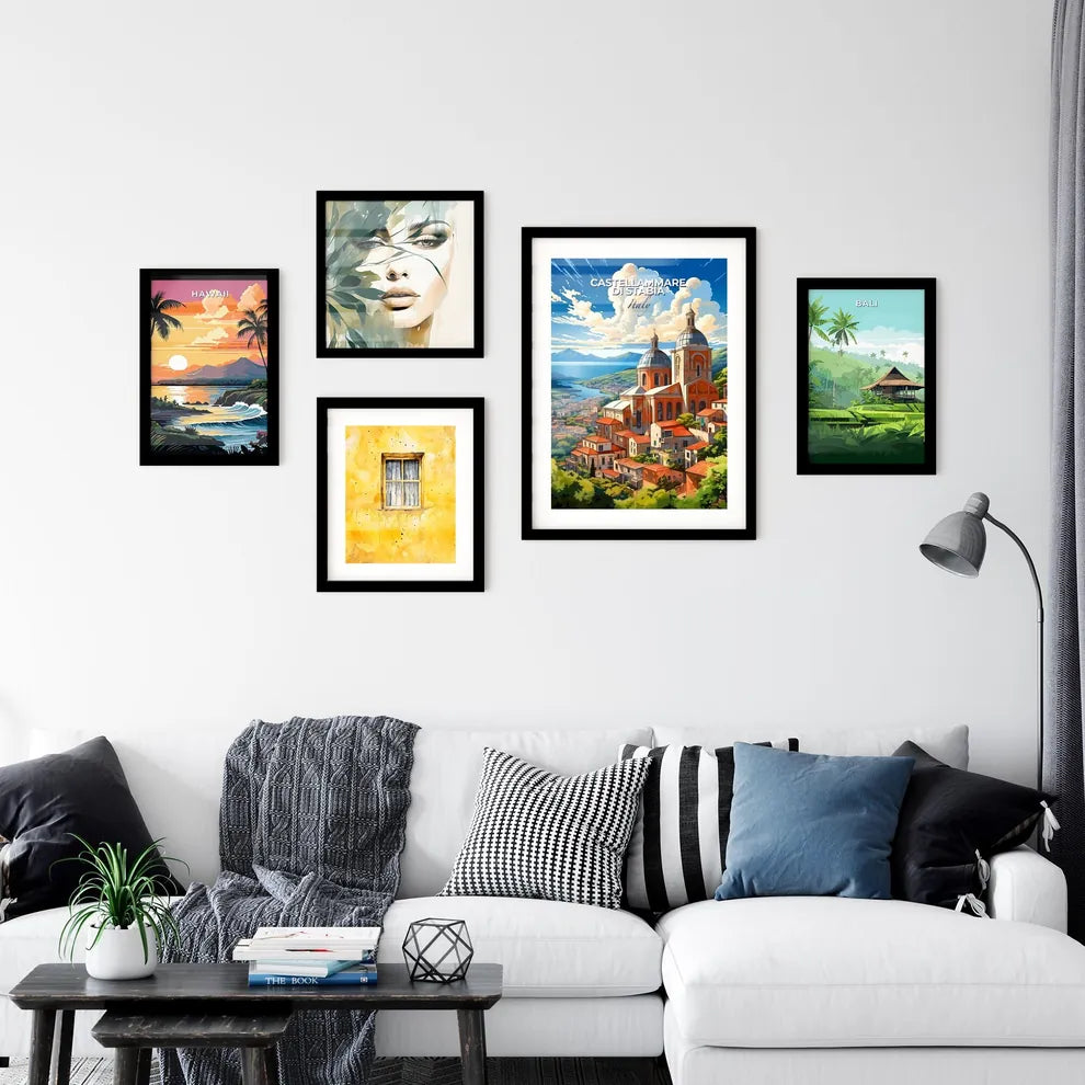 Castellammare Di Stabia, Italy, A Poster of a building with a river and mountains in the background Default Title