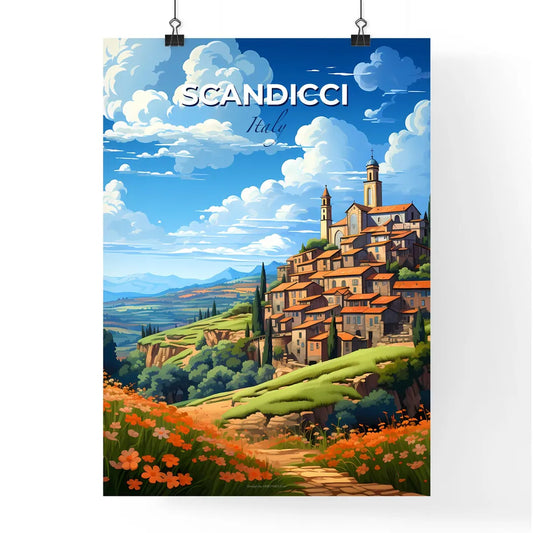 Scandicci, Italy, A Poster of a landscape with a town and trees with Gas Works Park in the background Default Title
