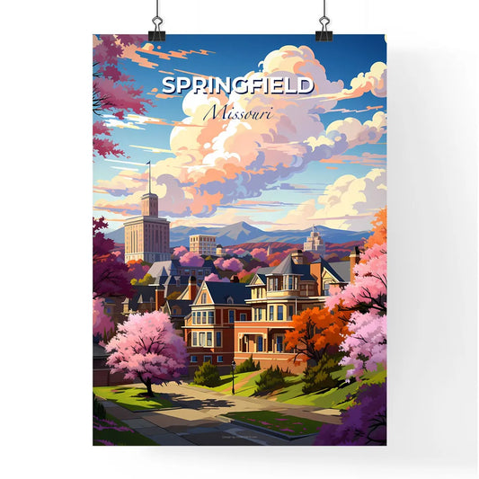 Springfield, Missouri, A Poster of a landscape of a town with trees and buildings Default Title