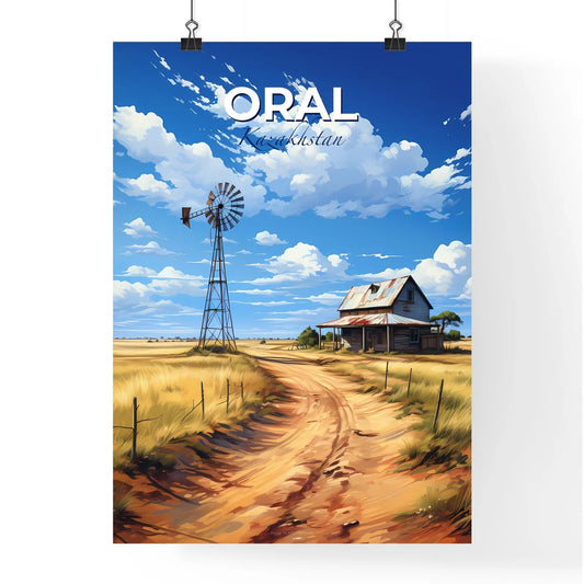 Oral, Kazakhstan, A Poster of a windmill in a field Default Title