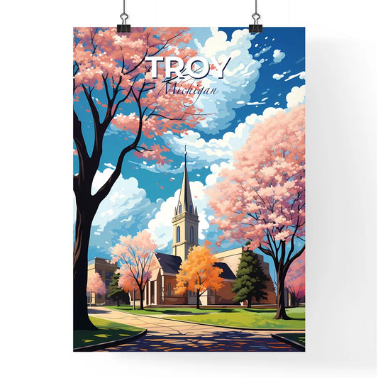 Troy, Michigan, A Poster of a church with trees in front of it Default Title