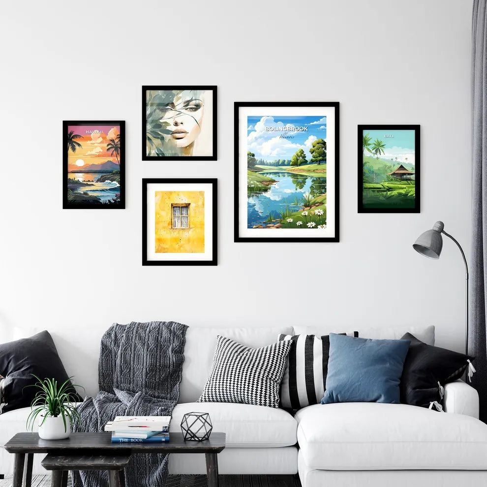 Bolingbrook, Illinois, A Poster of a river with grass and trees Default Title